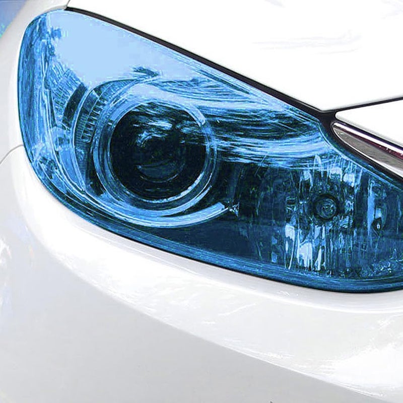 LZLRUN Extra-Wide Headlight Taillight Vinyl Tint Wrap 16 Inch x 60 Inch Roll Self Adhesive Fog Light Film Sheet Sticker Cover (Blue) - Image 4